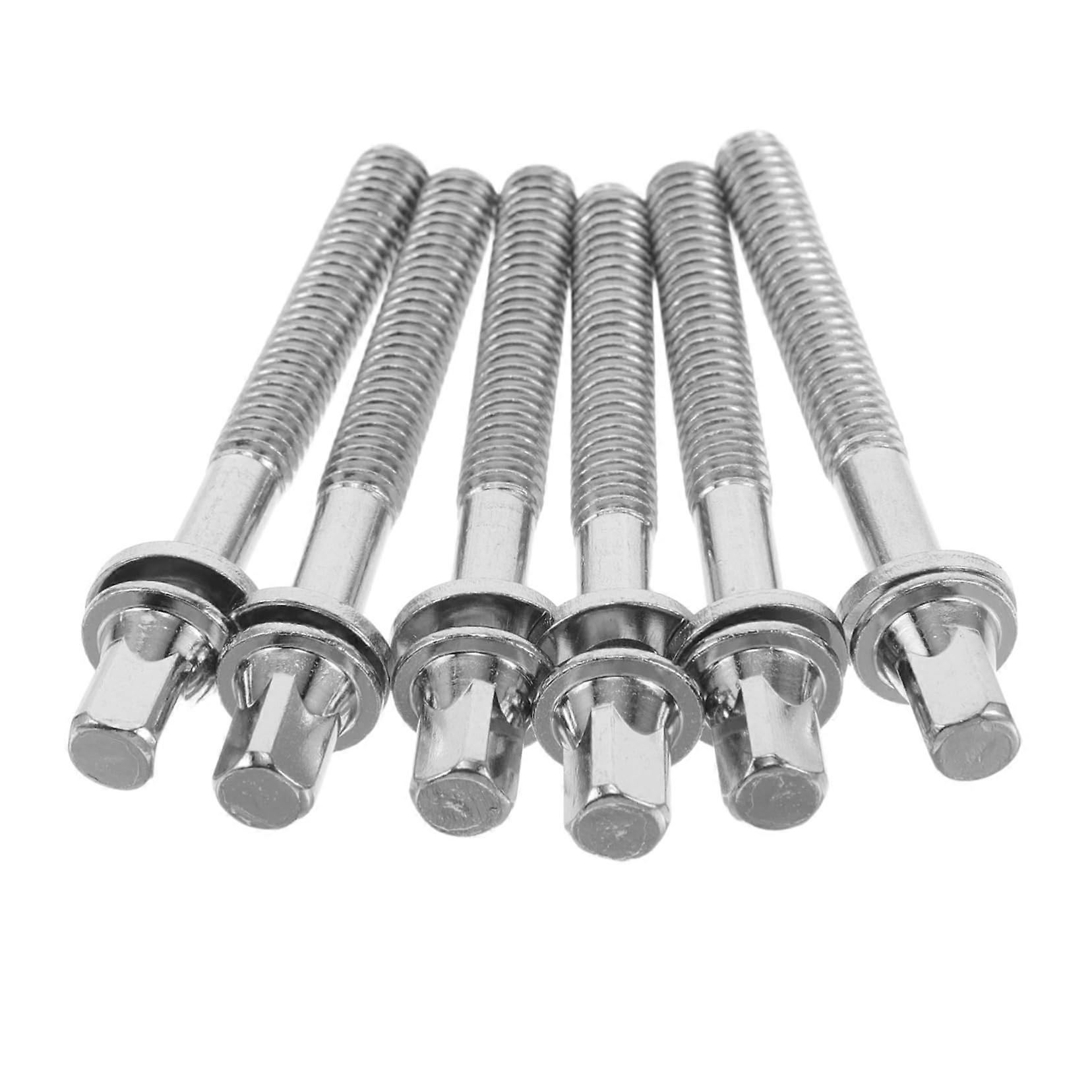6pcs M5 Drum Tension Rods Snare Drum Screws with Washers for Percussion