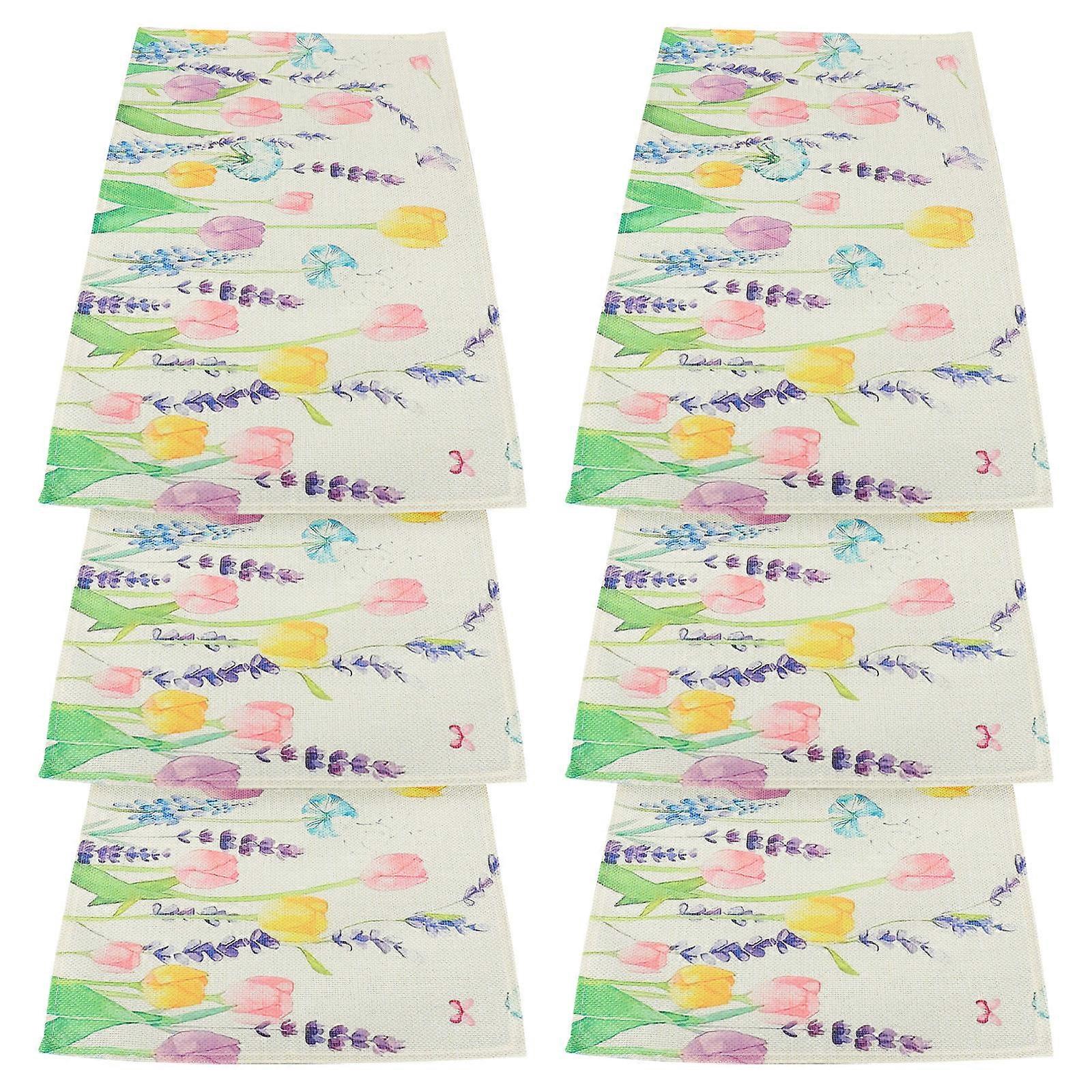 Assorted Mats Flax Table Mat for Dining 6Pcs Set