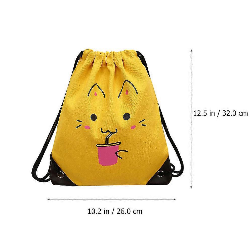 Durable Drawstring Backpack for Storage Use 1Pcs Student Backpack Yellow