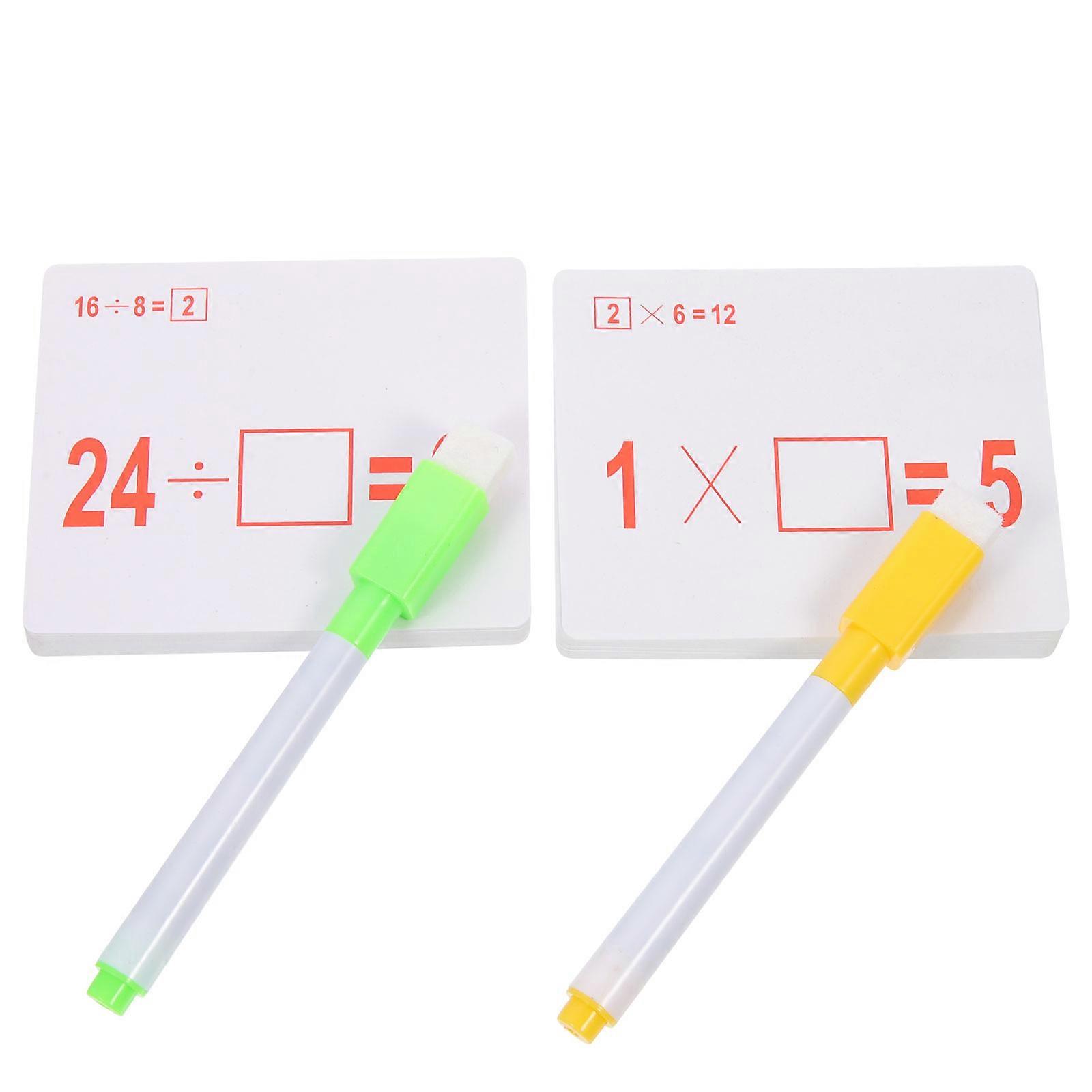 Erasable Math Cards Arithmetic Exercise Cards for Learning 2Sets Assorted