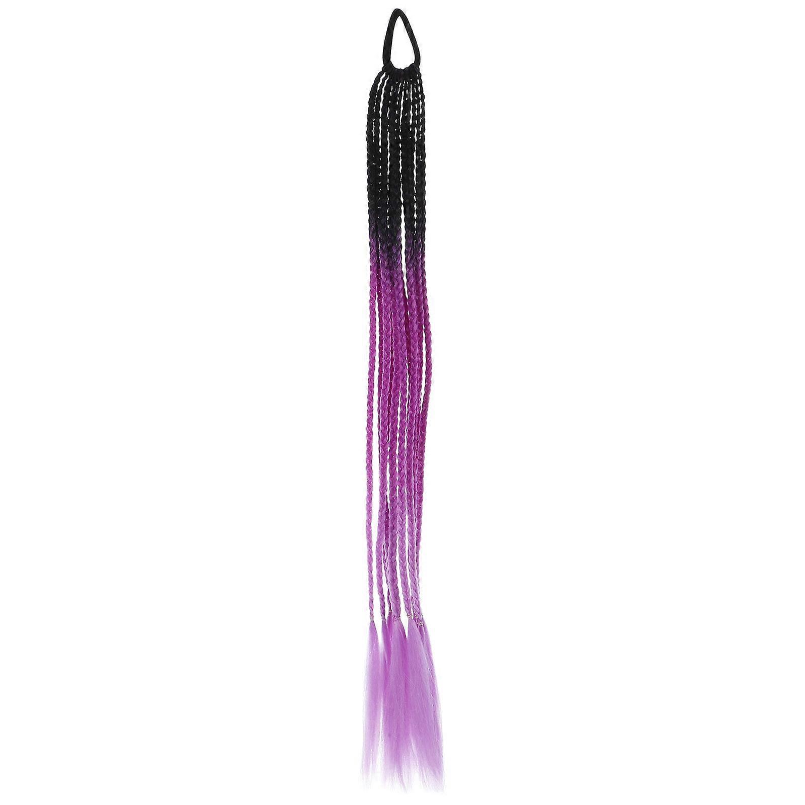 Violet Fiber Long Ponytail Extension Gradient Color Ponytail Braid for Decoration