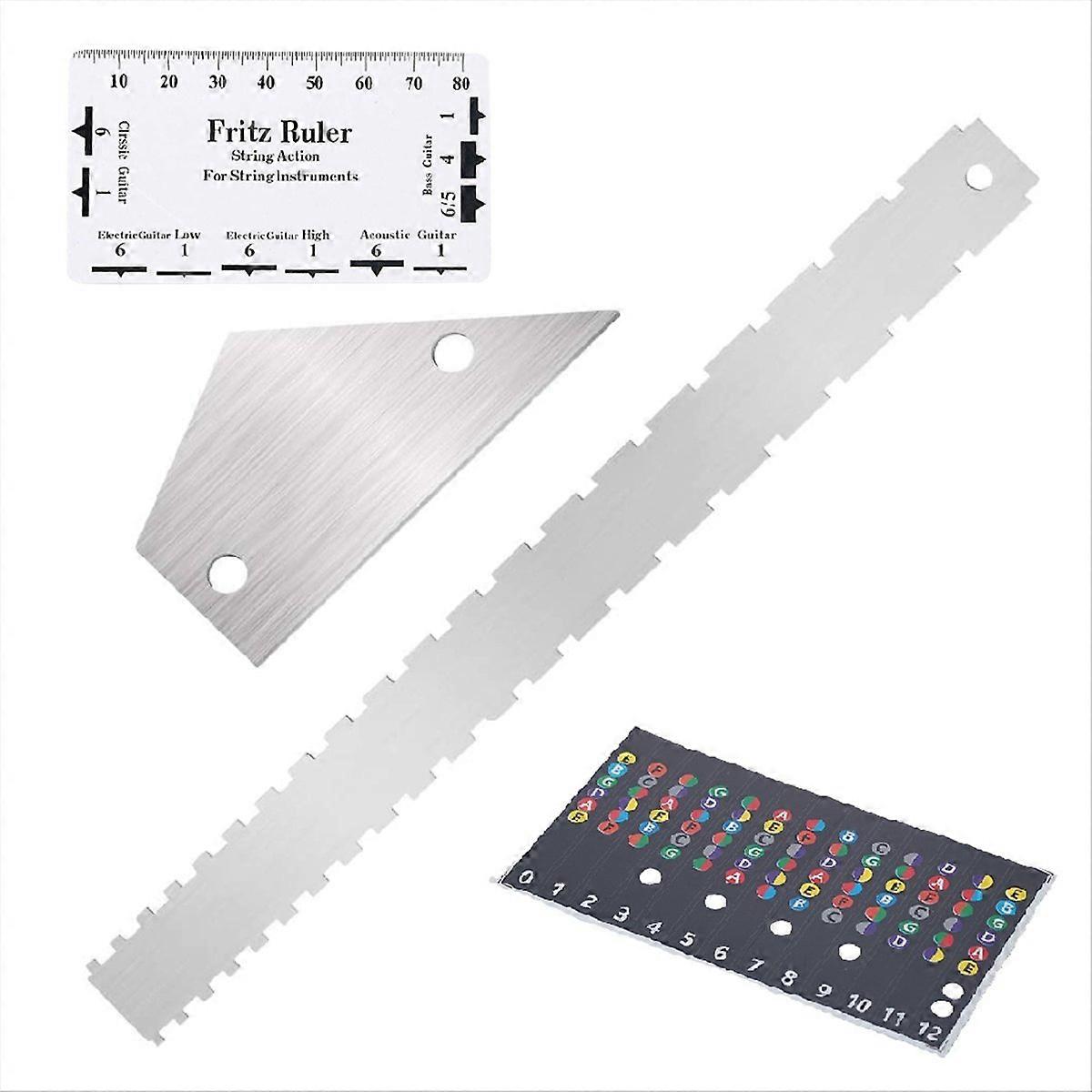 Guitar Neck Straight Edge Luthier Tool with String Distance Ruler