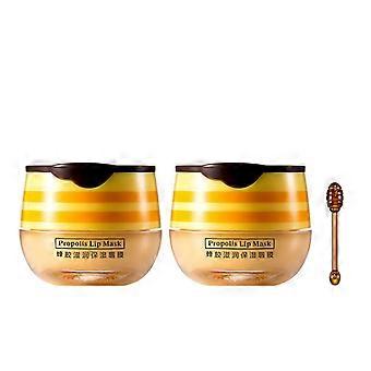Honey Overnight Lip Mask 2PCS with Vitamin E, Deep Hydration and  for Dry or Chapped Lips