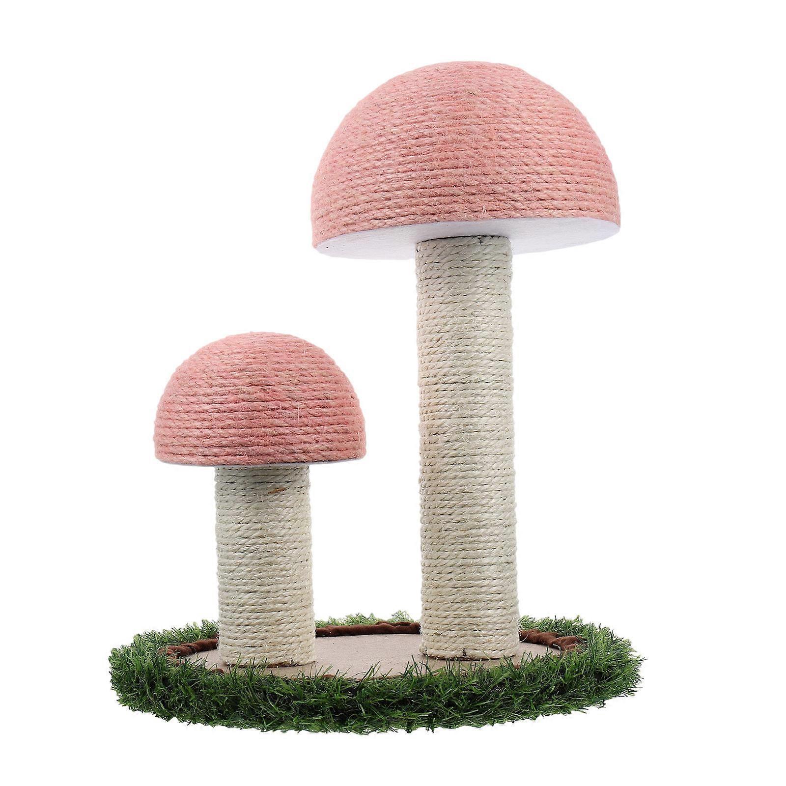 Cat Climbing Frame Mushroom Scratching Pole for Cat Exercise Pink Sisal