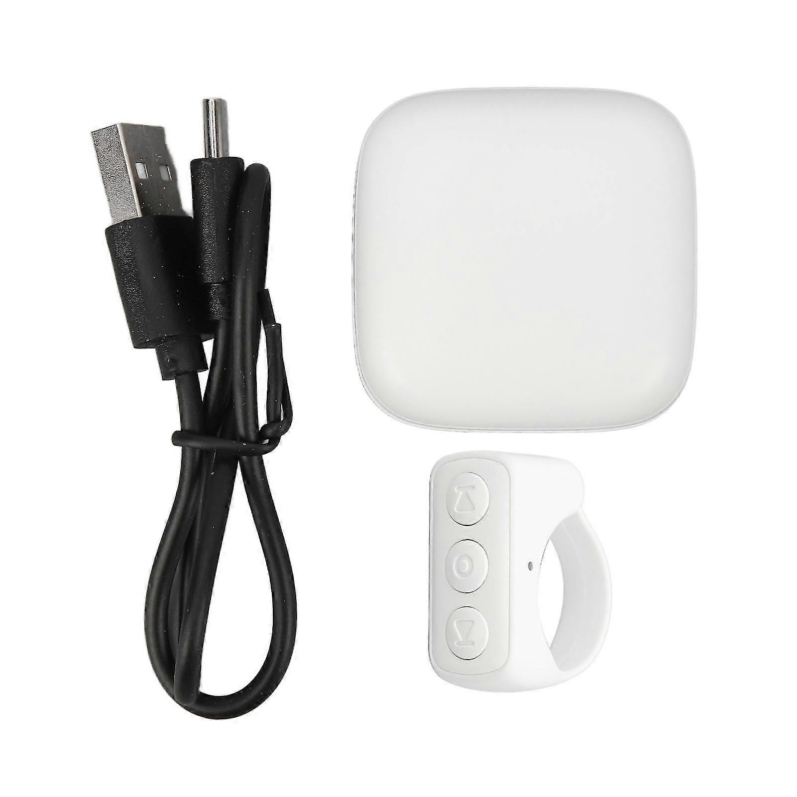Bluetooth Remote Control Page Turner App Remote Scroll Ring Clicker for Cell Phone White