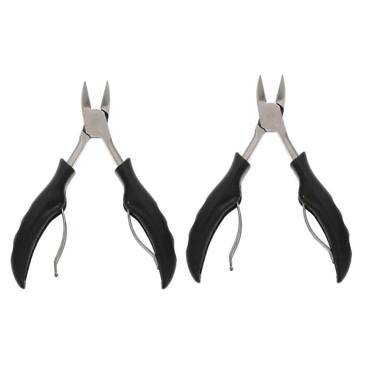 Professional Cuticle Nipper Set Double Spring Precision Cutting Edge Eagle Beak Nail Plier 2 Pcs