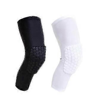 Unisex basketbal kniebeschermers met honingraat antislip ontwerp, 2-delige set in zwart, maat XXL voor sportbescherming