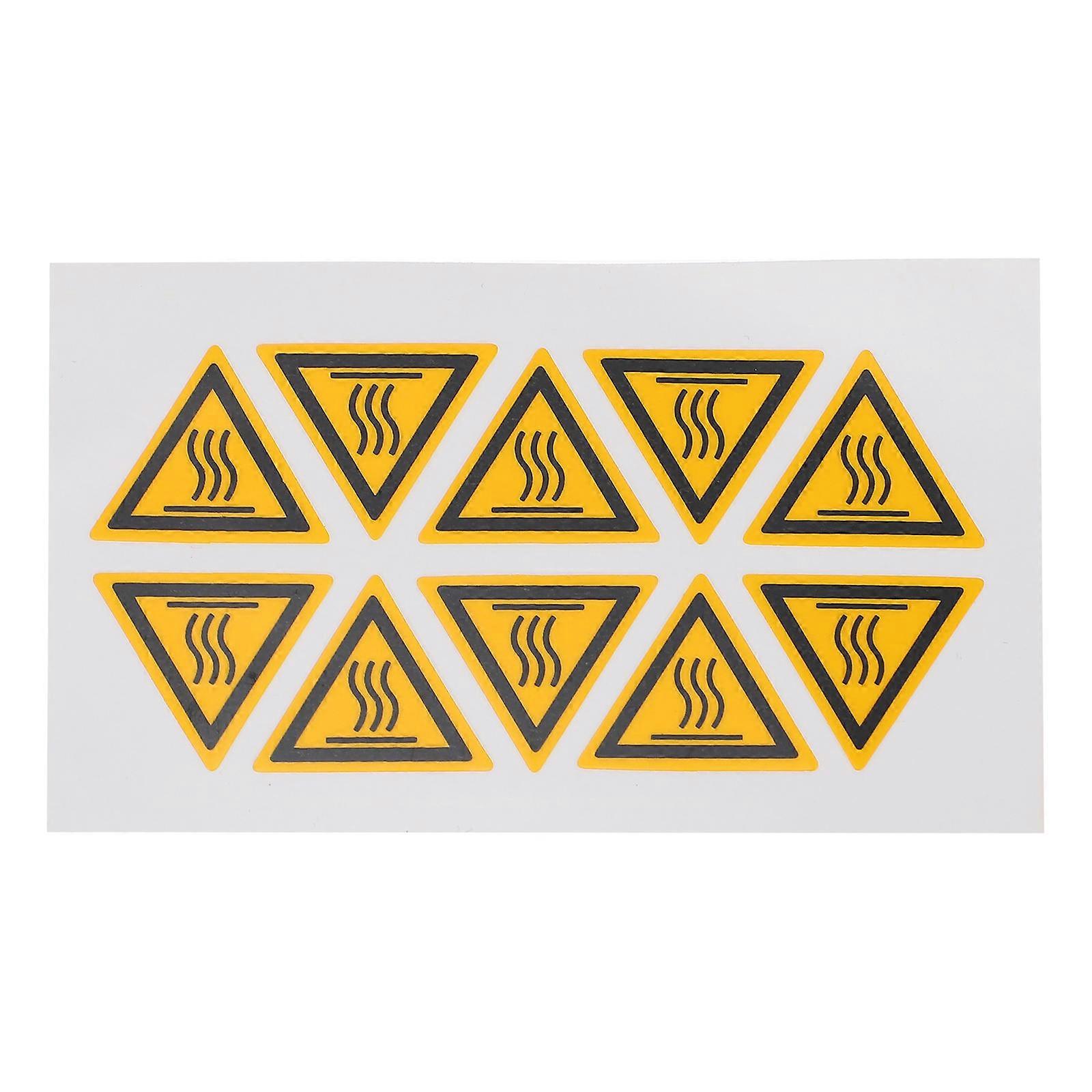 Caution High Temperature Sticker Equipment Warning Label for 10Pcs Black Use