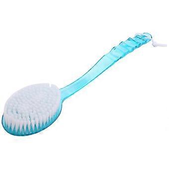 Long Handled Plastic Body Bath Shower Back Brush Scrubber Skin Cleaning Massager Blue