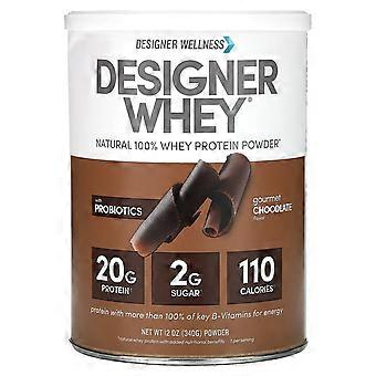 Designer Wellness, Designer Whey, Natural 100% Whey Protein Powder, Gourmet Chocolate, 12 oz (340 g)