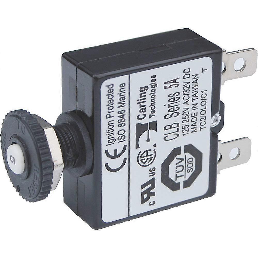 7052 Push Button Reset Only Quick Connect Circuit Breaker - 5 Amp