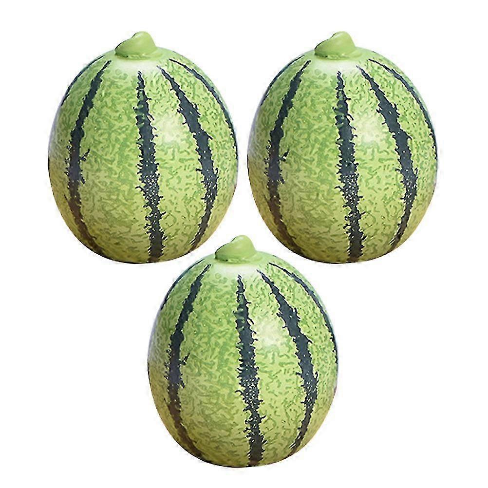 Mini Artificial Watermelons Craft Model for Decor 3Pcs Resin Material