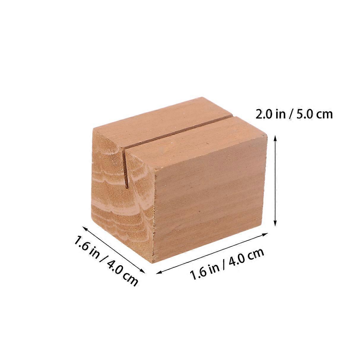 10pcs Rustic Natural Wood Rectangular Slot Position Table Place Holders (Light Brown)
