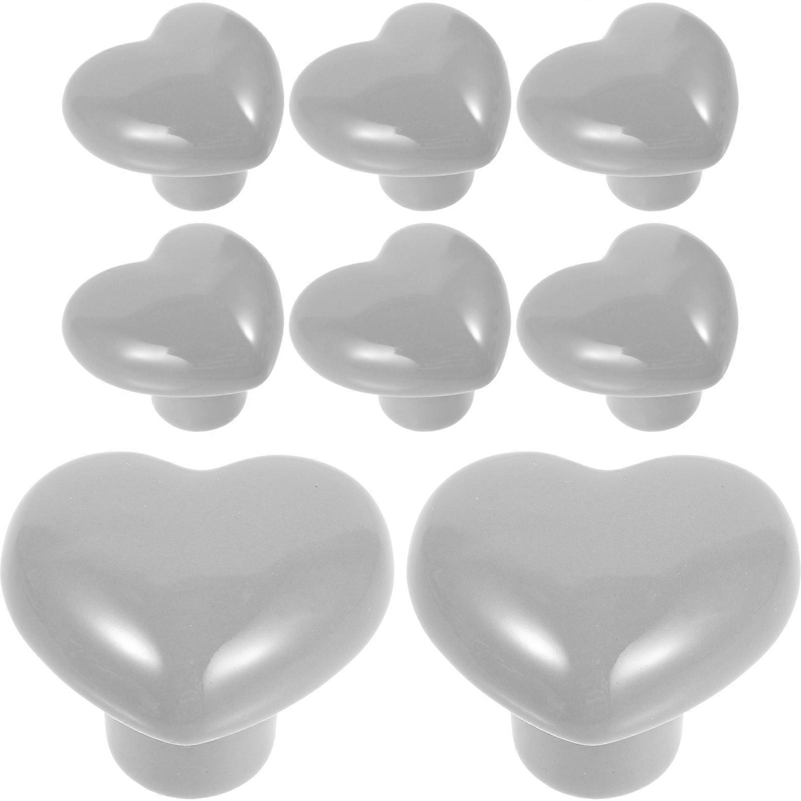 16Pcs Ceramic Cabinet Knobs for Heart Shaped Drawer and Wardrobe Pulls