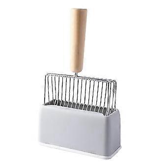 Pá de metal para areia de gato com caixa de armazenamento