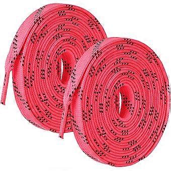 Patines de ruedas de poliéster encerado con cordones rosas de 108 pulgadas, patines de hielo planos de colores.