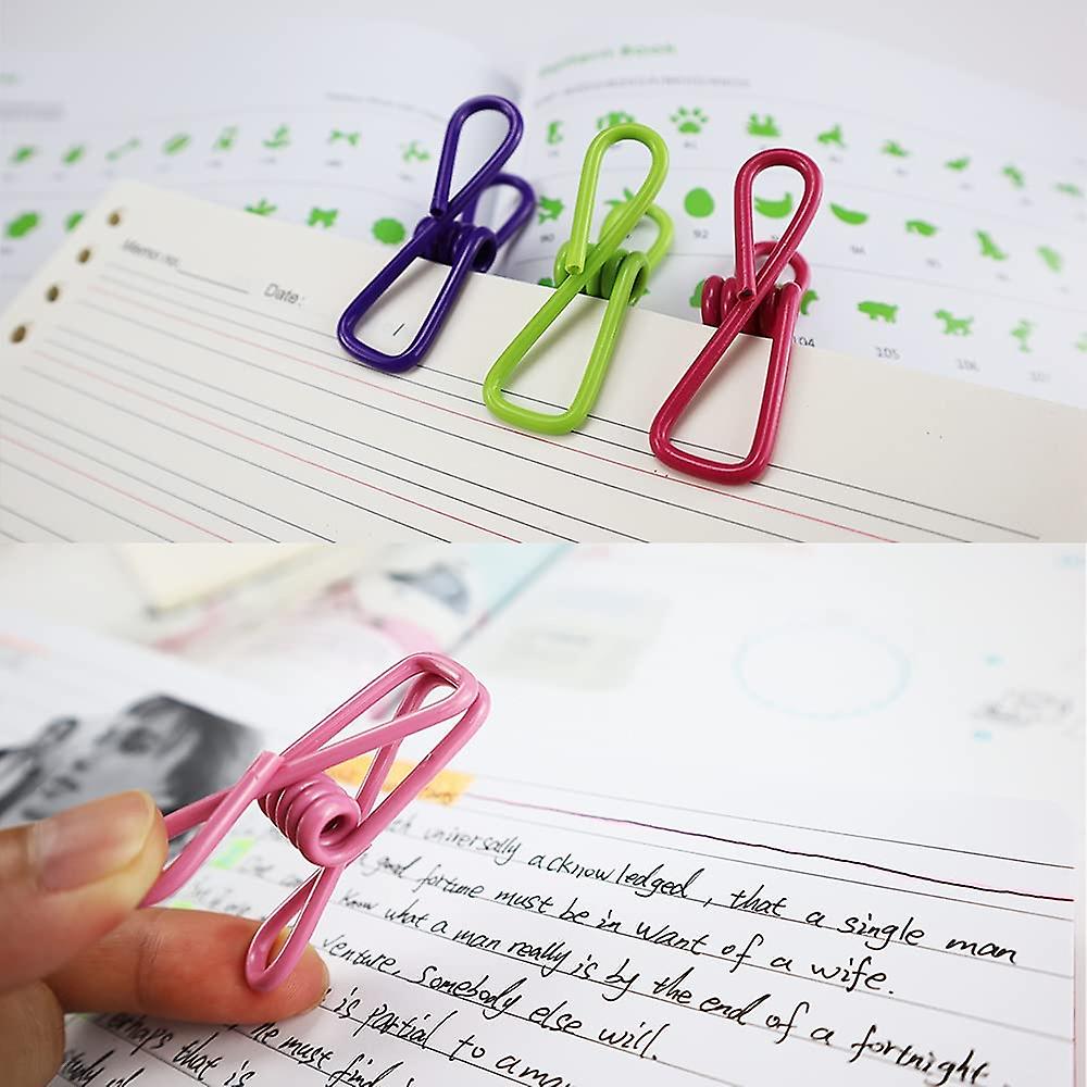 Utility Clips Pack of 24, Colorful Steel Wire Clips Holders, 2" Chip Clips,Bag Clips,Food Clips, with Strong and Durable Grip for Multi-Purpose in Lau