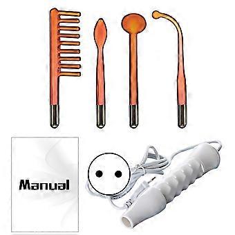 1 Set hoogfrequente elektrotherapietoverstaf 4 Verschillende Buizen Veilige Draagbare Handheld EU-plug Pijnloze Anti-Aging Gezichtsverzorging Beauty Device Machine voor thuis