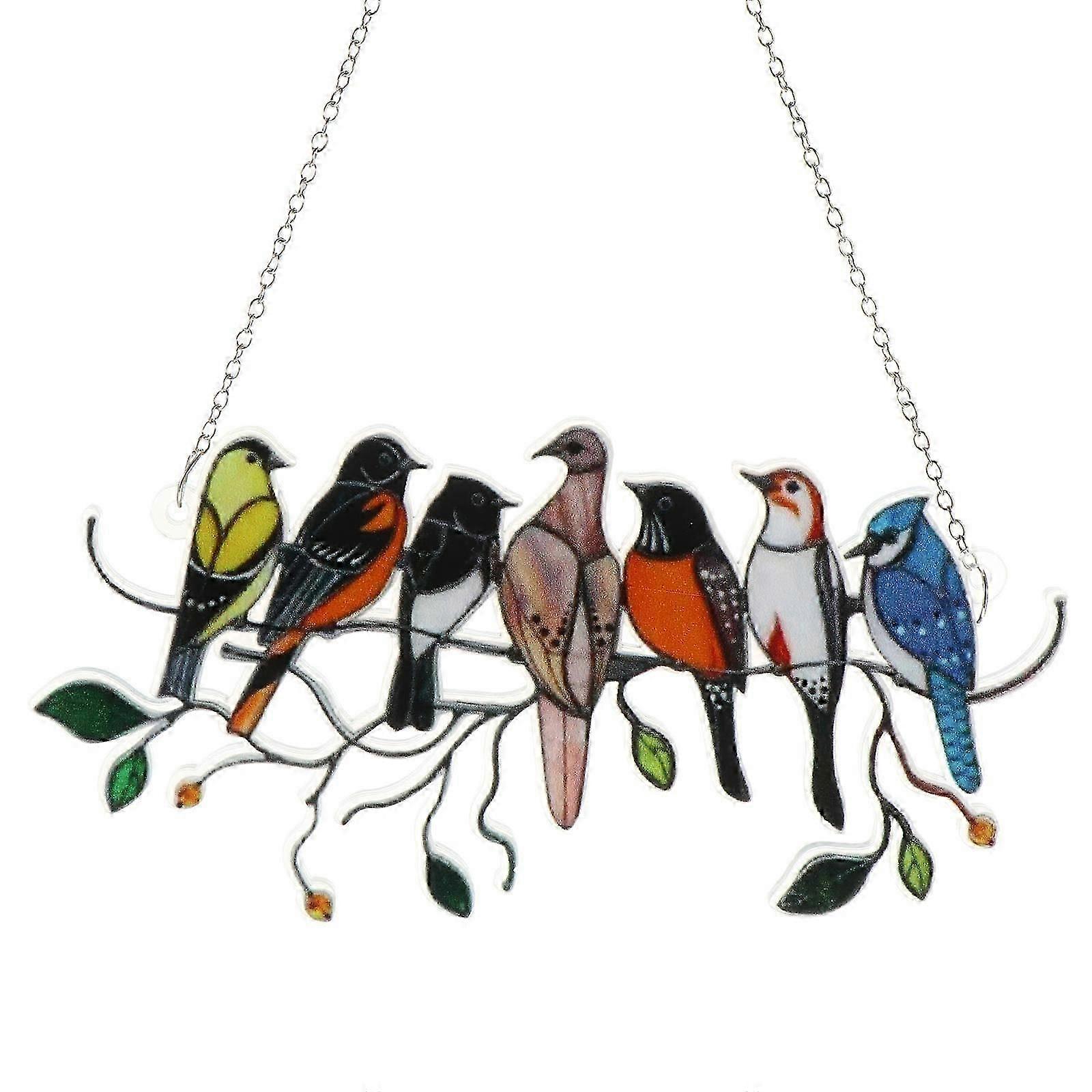 Assorted Color Bird Shaped Window Hanging Home Decor 1Pack
