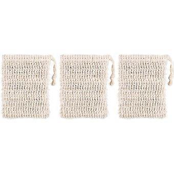 Sunlight Bar Soap with Sturdy Ramie Jute Material Exfoliating Soap 3pcs Pocket and Bubble Maker