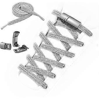 Flat, elastic, no-tie shoelaces, suitable for athletic shoes, for children and adults.