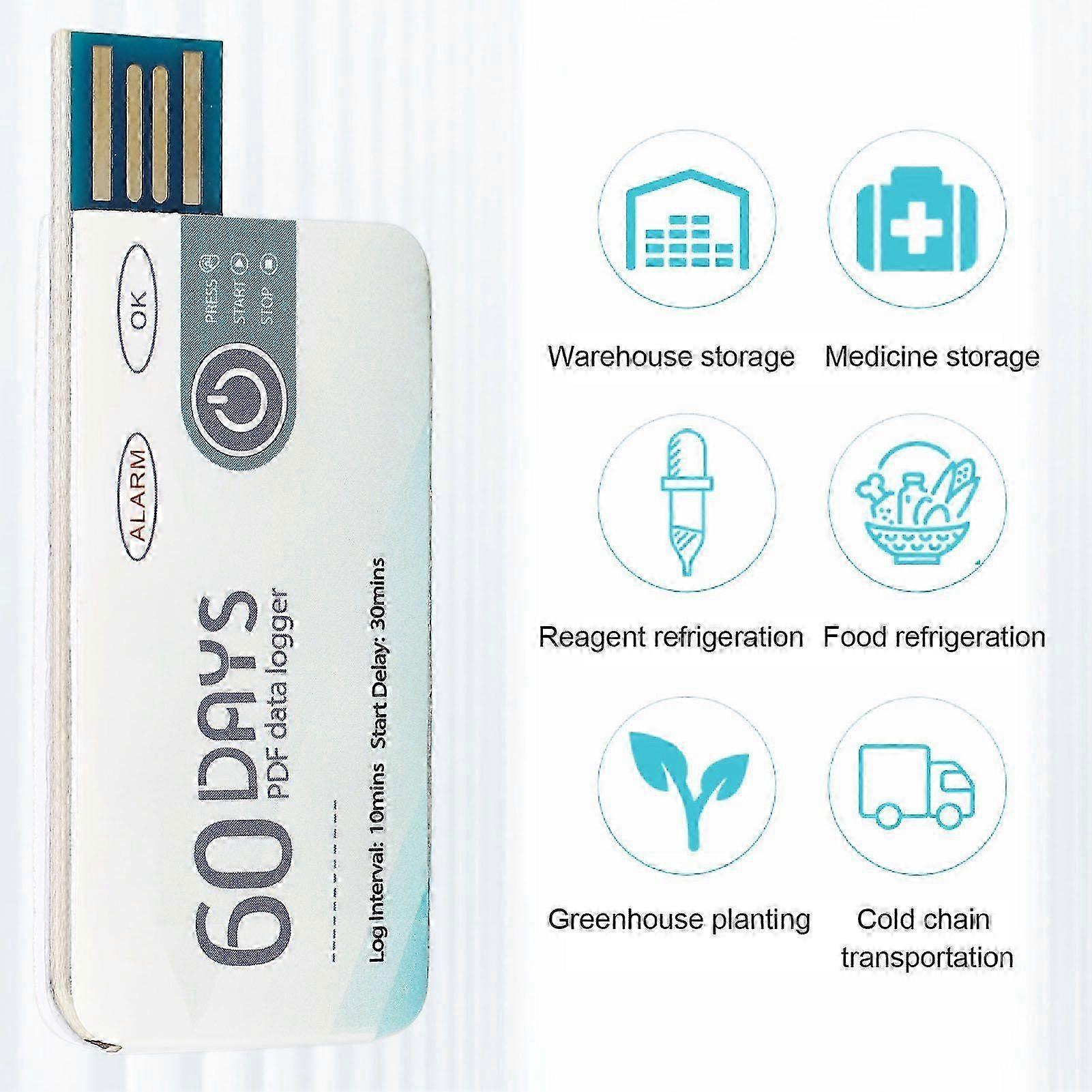 USB Temperature Data Recorder 10000 Groups Storage High Accuracy Disposable Portable Temperature Logger
