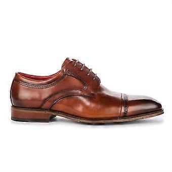 Justin Reess Everett Herren-Derbyschuhe aus poliertem Leder mit Kappe – elegante, formelle Schuhe