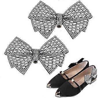 2 Stück Schuhclips Bogen Schuhclips Fersenclips Strass Schuhclips Dekorative Schuhclips für Pumps Fersen