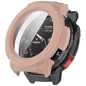 Case with Built‑in Screen Protector, Full Coverage Cherry Pink Protective Cover for MiBro Watch GS Pro