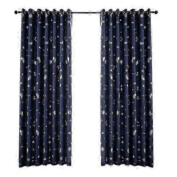 Stars Moon Printed Window Curtains