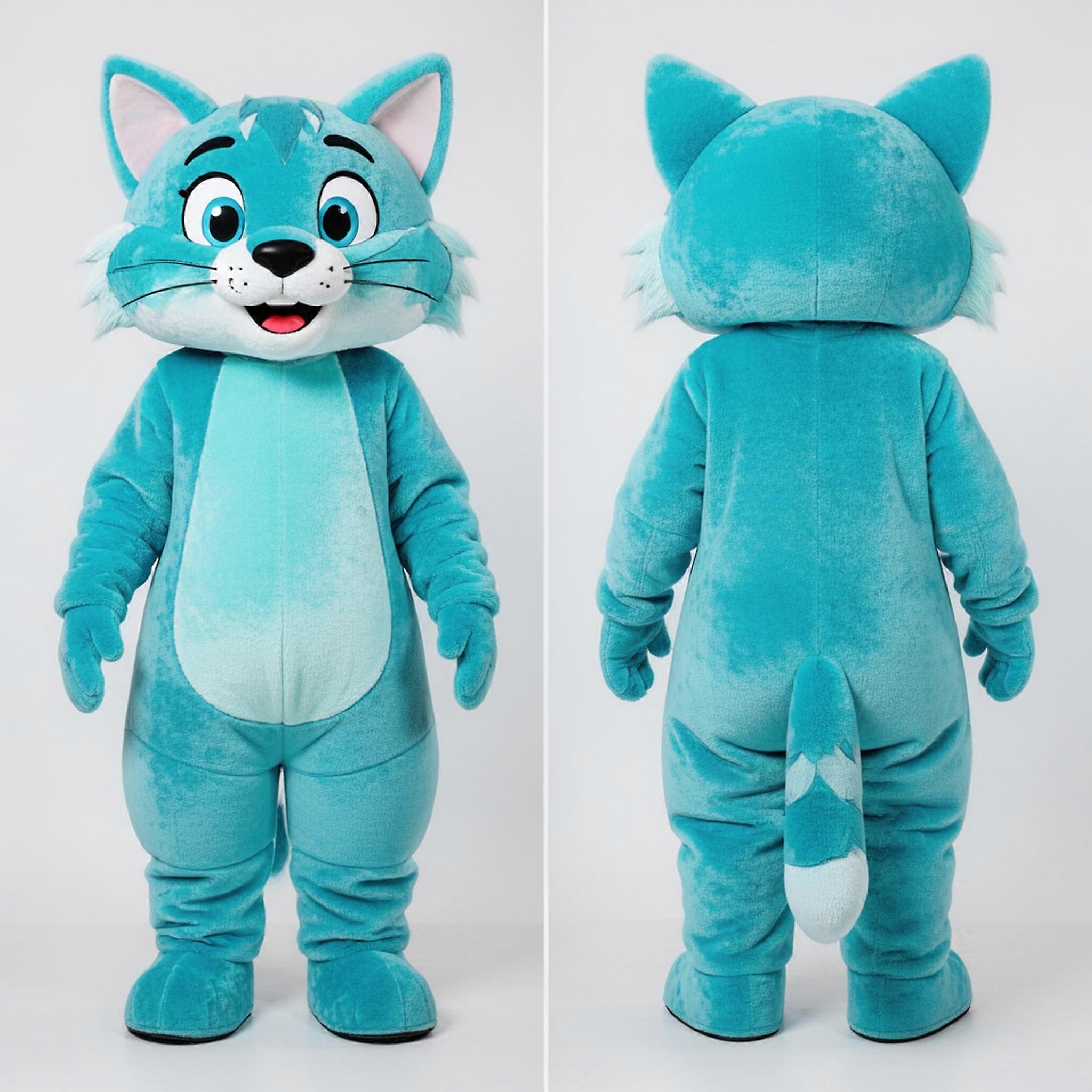 MASTICOT Cyan Playful Bobcat Mascot
