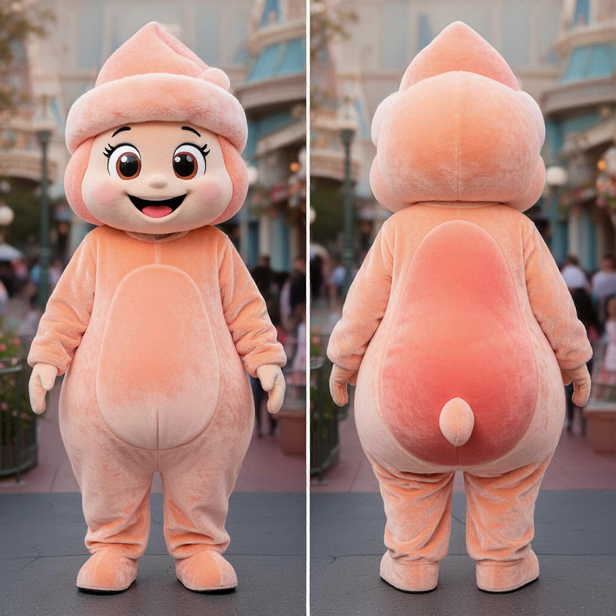 MASTICOT Peach Soft Rounded Meatballs Mascot