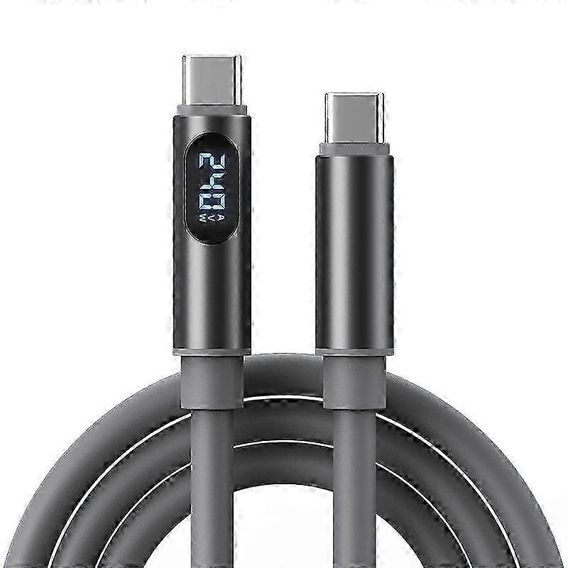 240W Type-C to Type-C Cable Dynamic Smart Digital Display Charging Fast P9X8