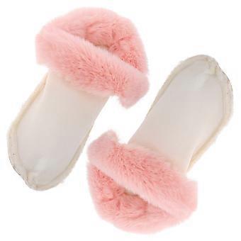 Winter Fluffy Shoe Insert Detachable Plush Warm Shoe Liners 1Pair Pink