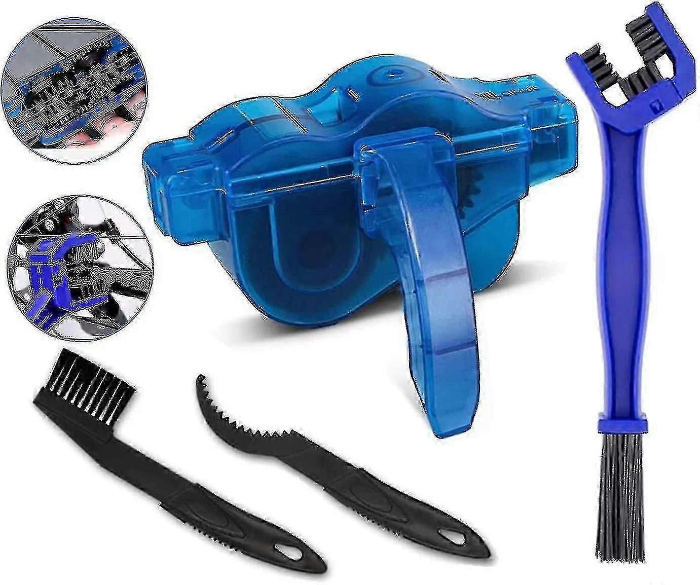 Bicycle Chain Cleaning Device, Scrubbing Brush Tool Set
