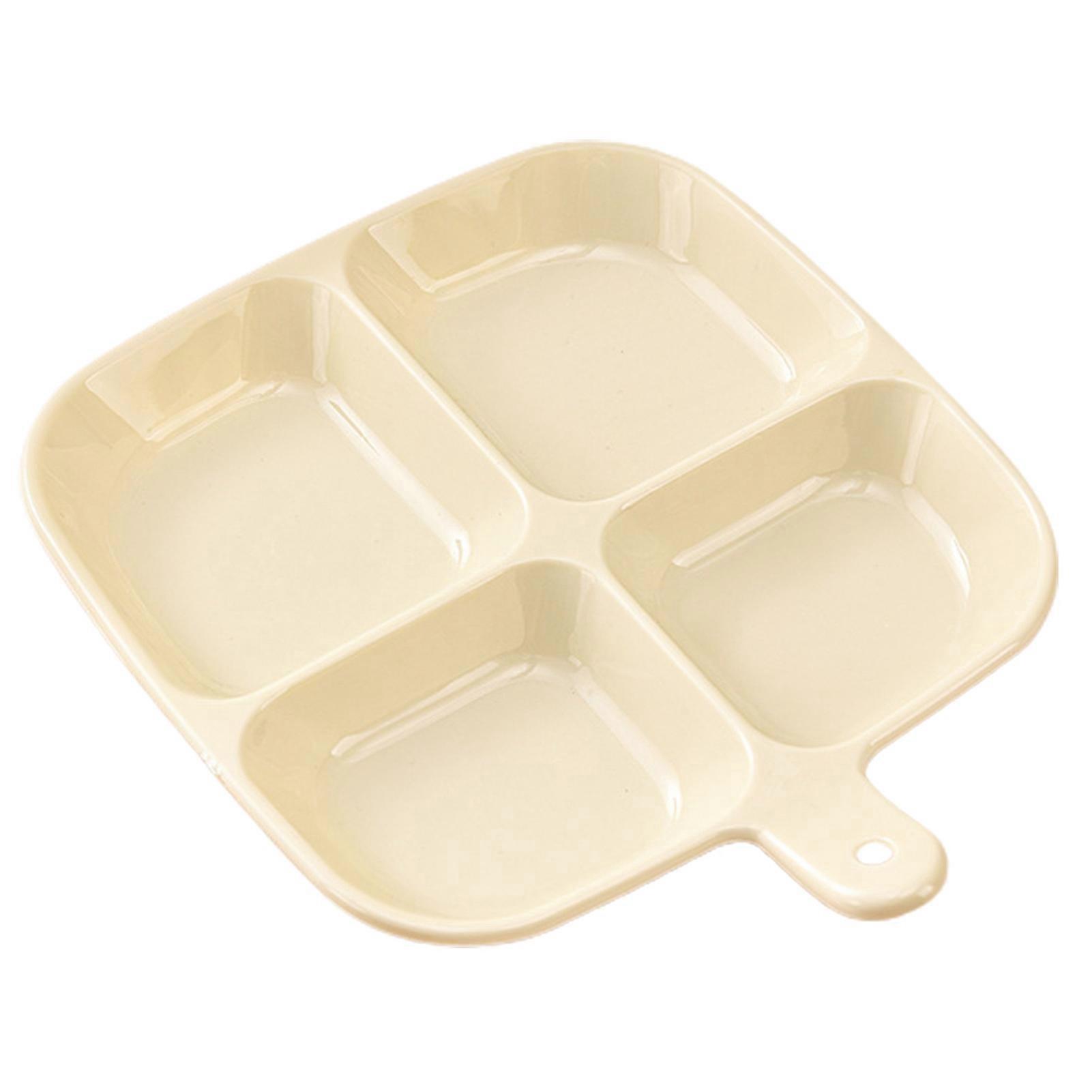 Reusable Divided Plate with Four Compartments for Kitchen Use