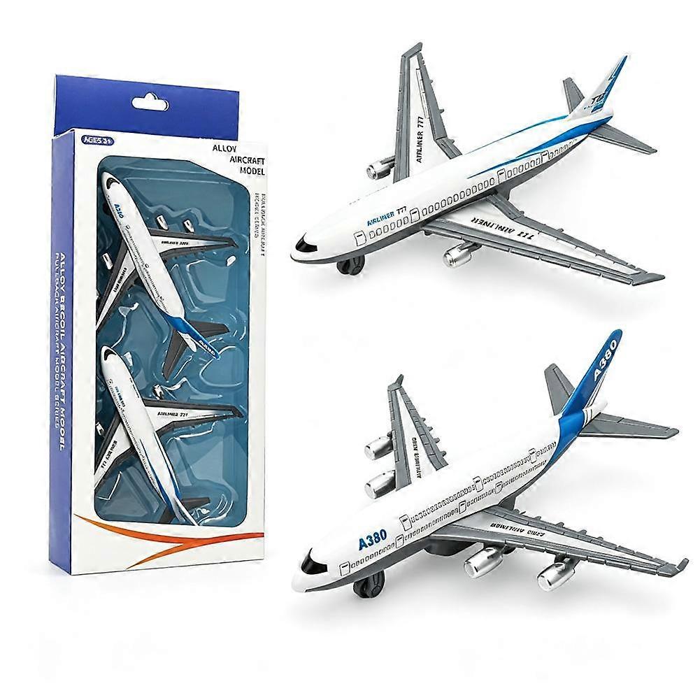 Pull Back Airplane Model - Pull Back Toy Portable Travel Companion Two Pack Set