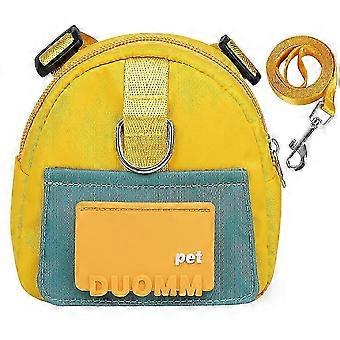 Sac à dos pour chat jaune avec laisse