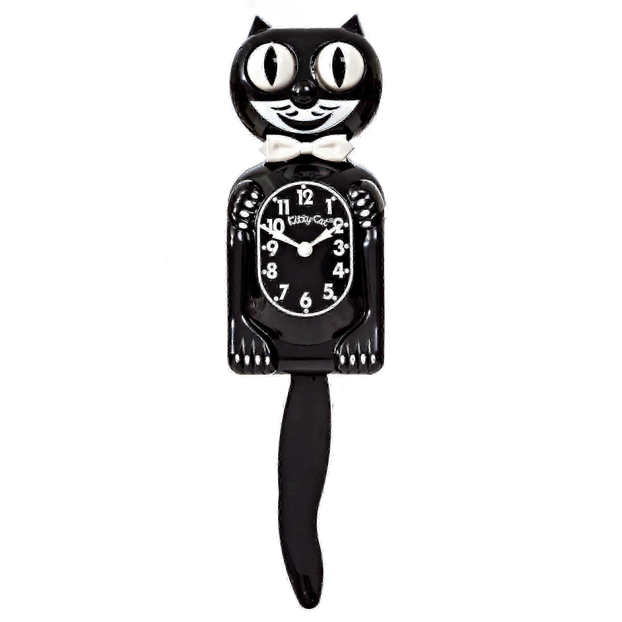 Rolling Eyes Wagging Tail Black Desk Clock