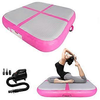 Inflatable gymnastics mat, gymnastics block, tumbling block, training block, sports block with pump.