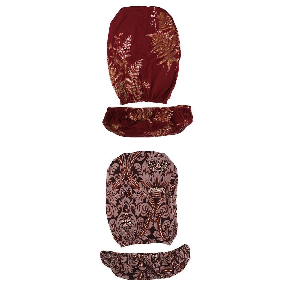 2set Removable Office Chair Cover Soft Protector Slipcover Floral Pattern