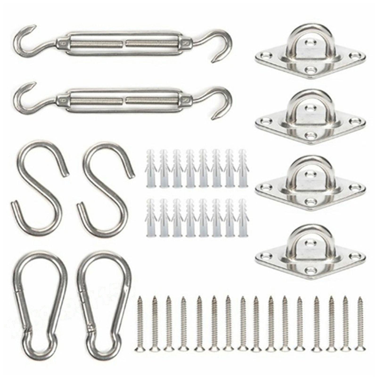 Stainless Shade Sail Hardware Kit Rustproof Outdoor Rectangle Awning Attachment