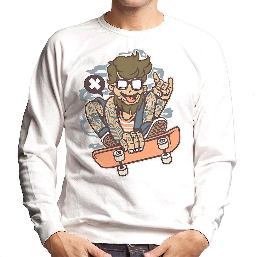 Kreslená postava vousatého krasobruslař ' s