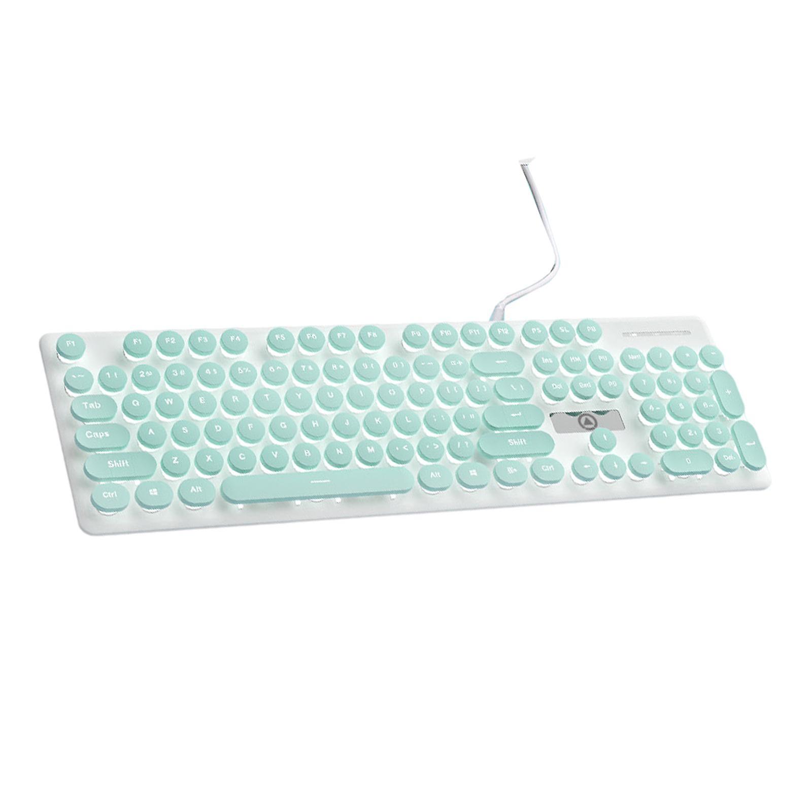 V8 Round Keycaps Gaming Wired Keyboard Mouse for PC Desktop Green
