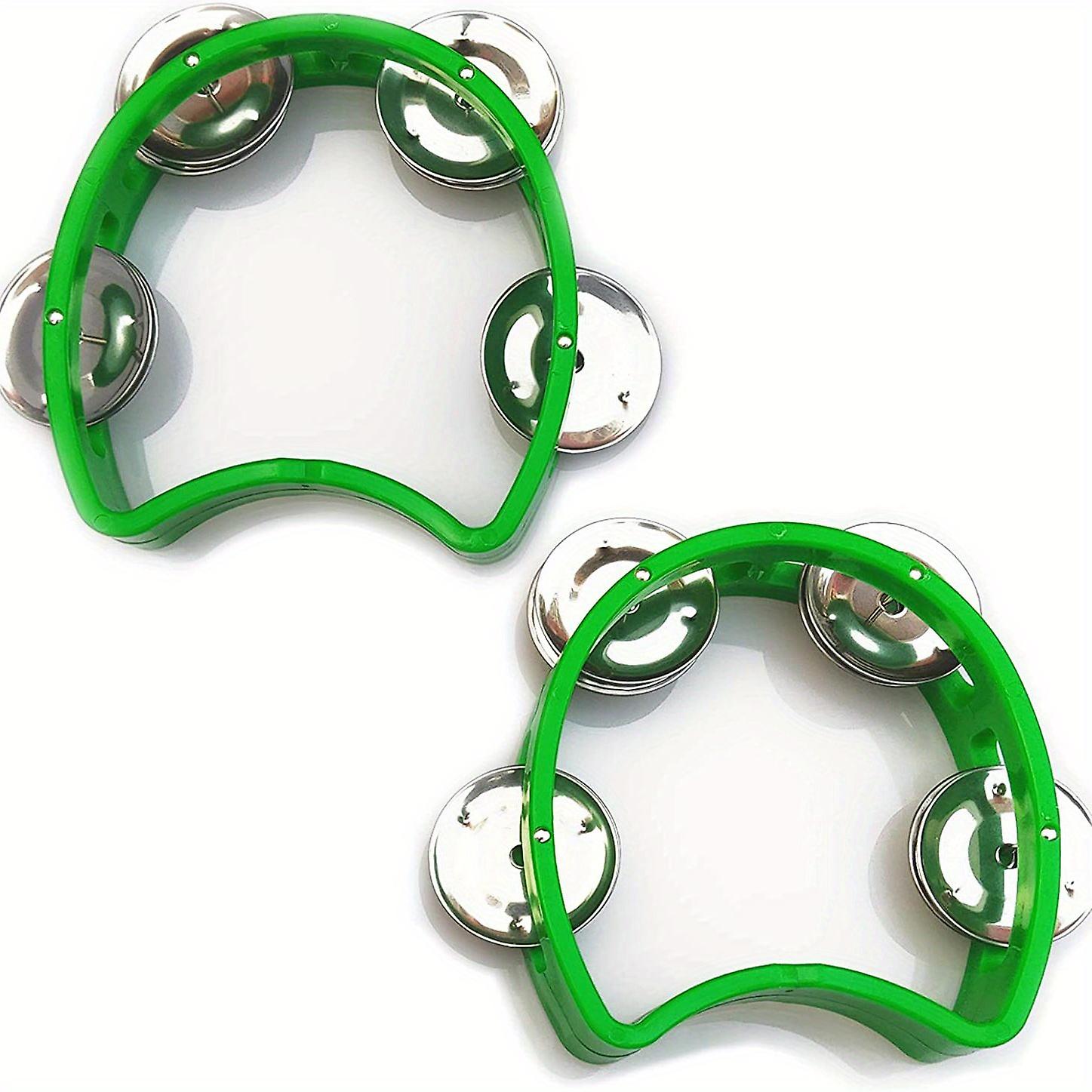 2 Pcs Bealuffe Tambourine Mini Hand Bell Percussion Musical Instrument Small Tambourine