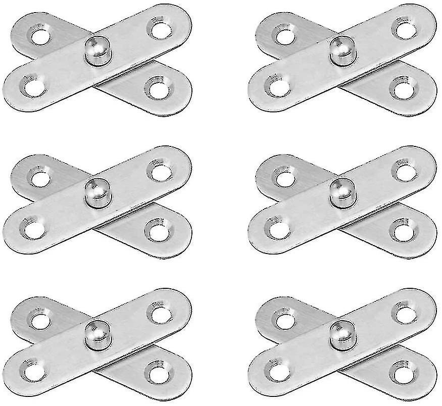 Stainless Steel Door Hinges 6 Pieces For Mounting On Pivot Door Hinge 360 Degree Material 57mm X 16mm (silver)