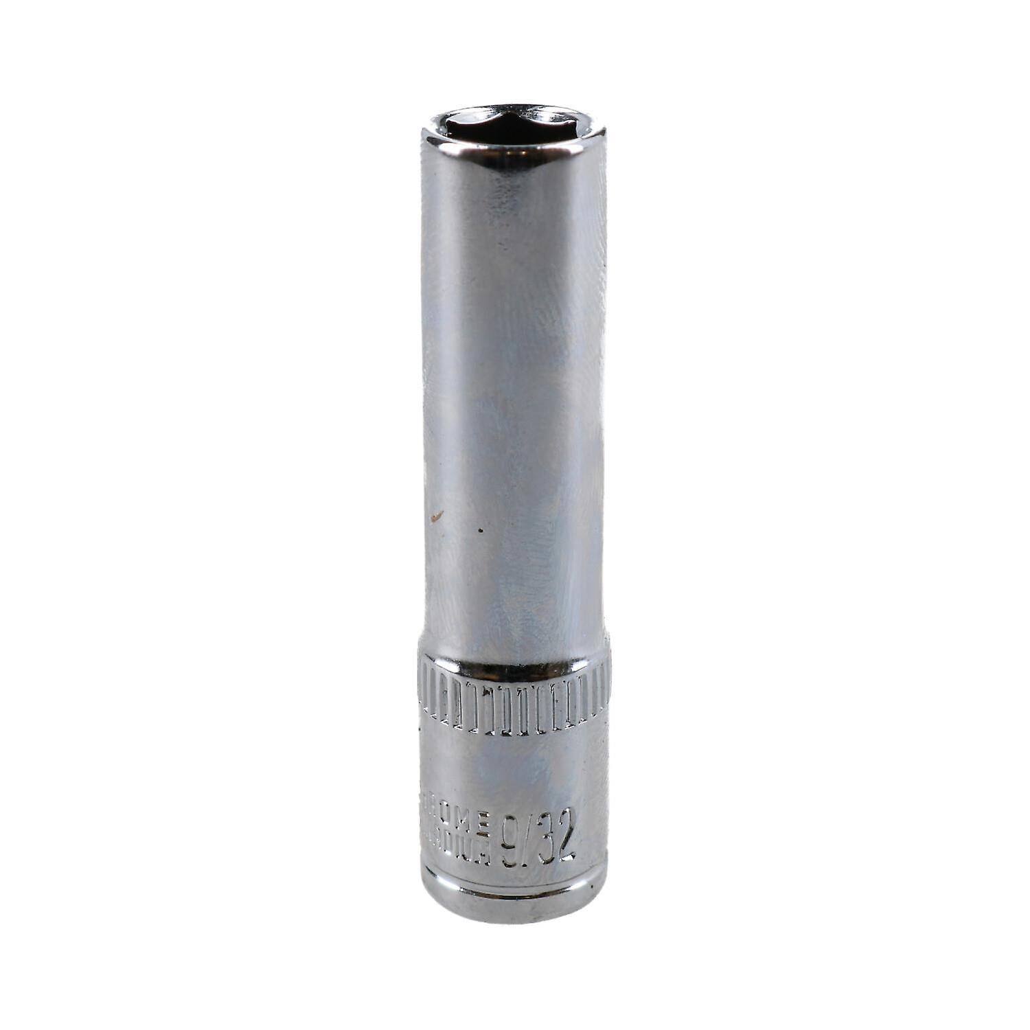 9/32" Deep SAE Socket 1/4" Drive 48mm Length 6 Point Chrome Vanadium Steel