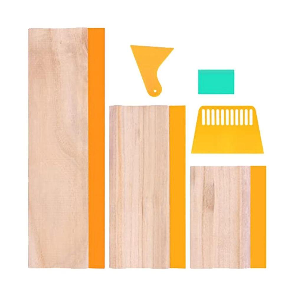 6 Pcs Screen Printing Supplies, 4 Sizes 75 Durometer Screen Printing Squeegee, 2 Sizes Plastic Ink