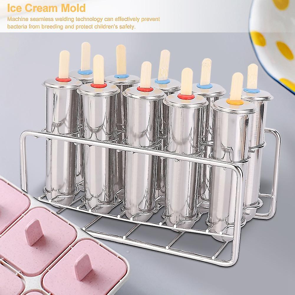 Household 304 Stainless Steel Ice Lolly Popsicle Molds Kit Ice Cream Mold
