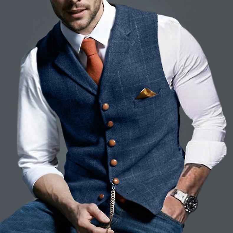 Autumn Explosive Men's Casual Plaid Vest Men's Slim Vest Men's Jacket